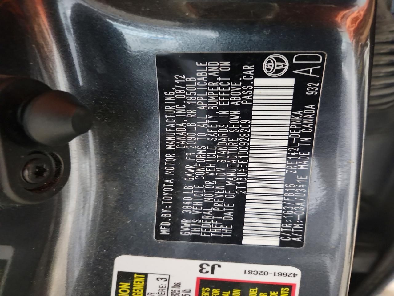 2013 Toyota Corolla Base