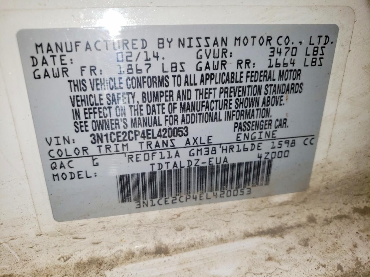 2014 Nissan Versa Note s