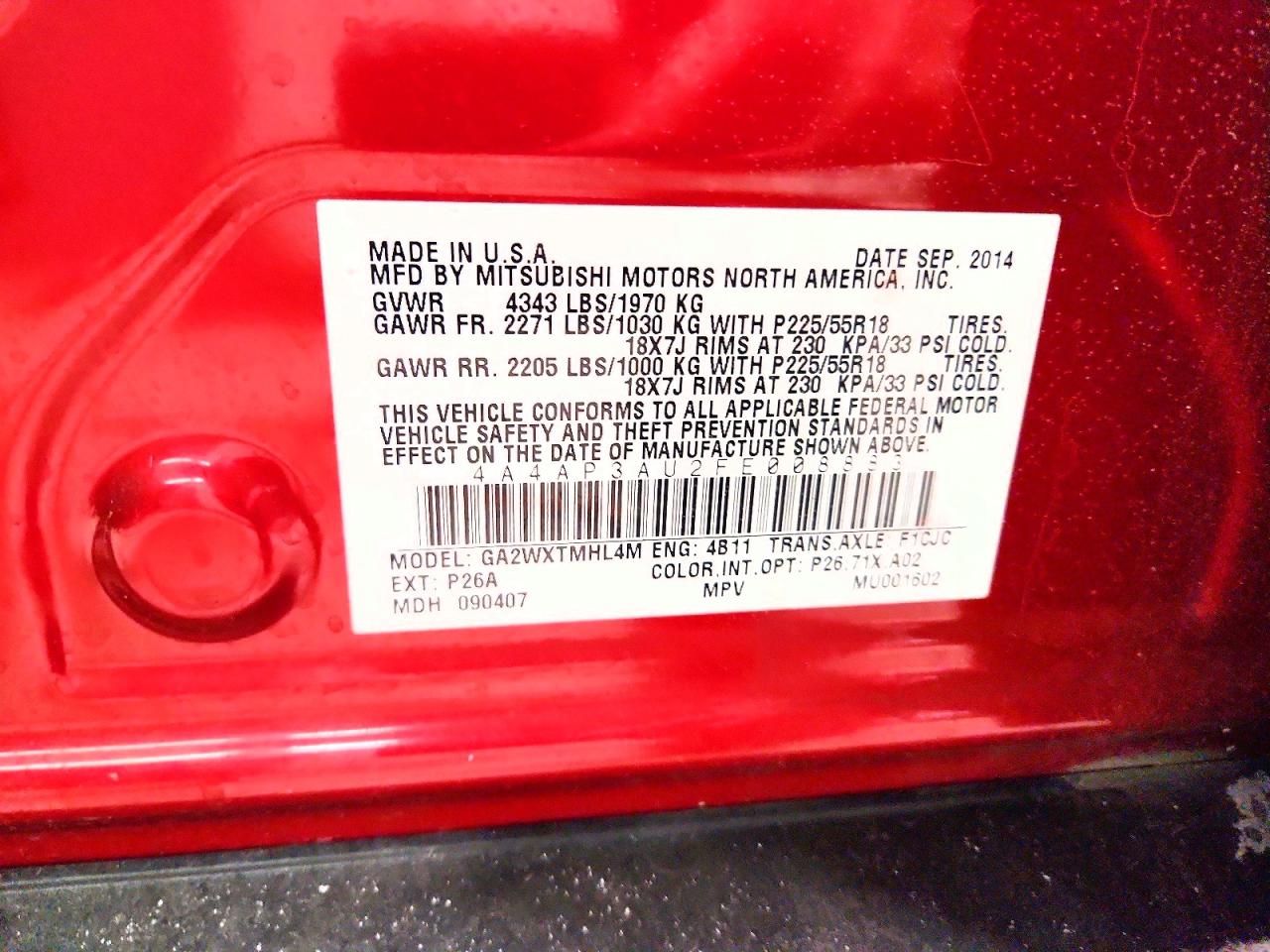 2015 Mitsubishi Outlander Sport es