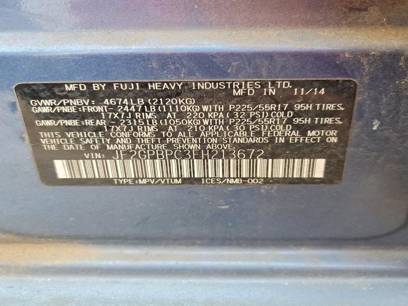 2015 Subaru Xv Crosstrek 2.0i Hybrid Touring