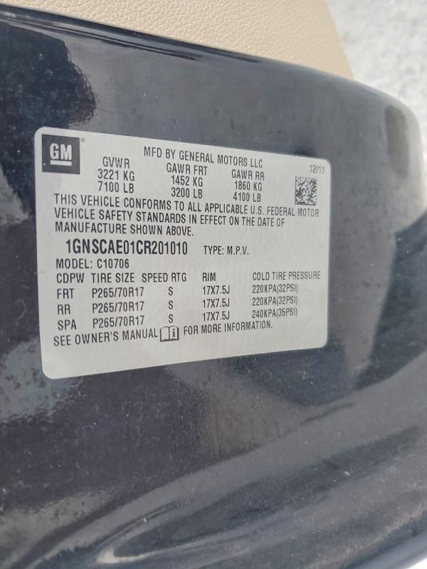 2012 Chevrolet Tahoe C1500 ls