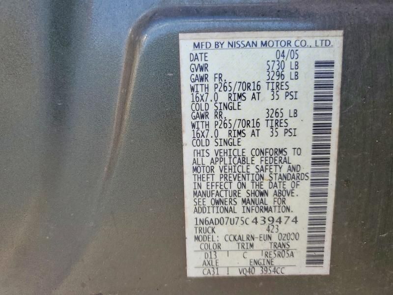 2005 Nissan Frontier Crew cab le