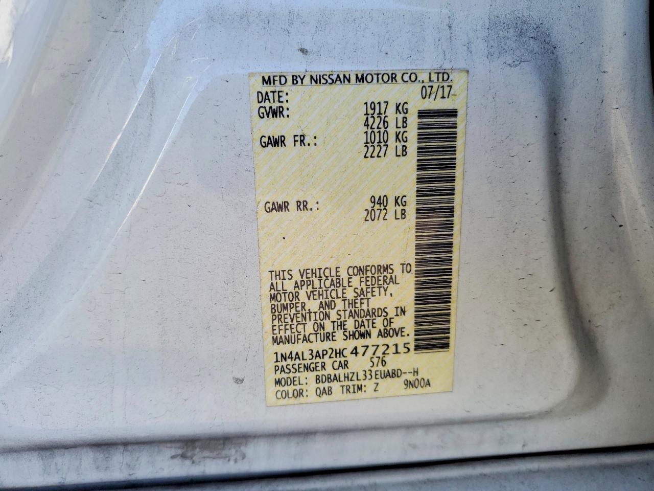 2017 Nissan Altima 2.5