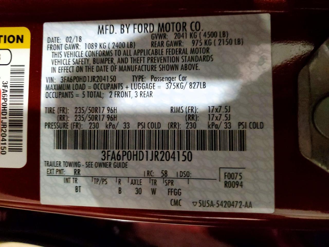 2018 Ford Fusion se