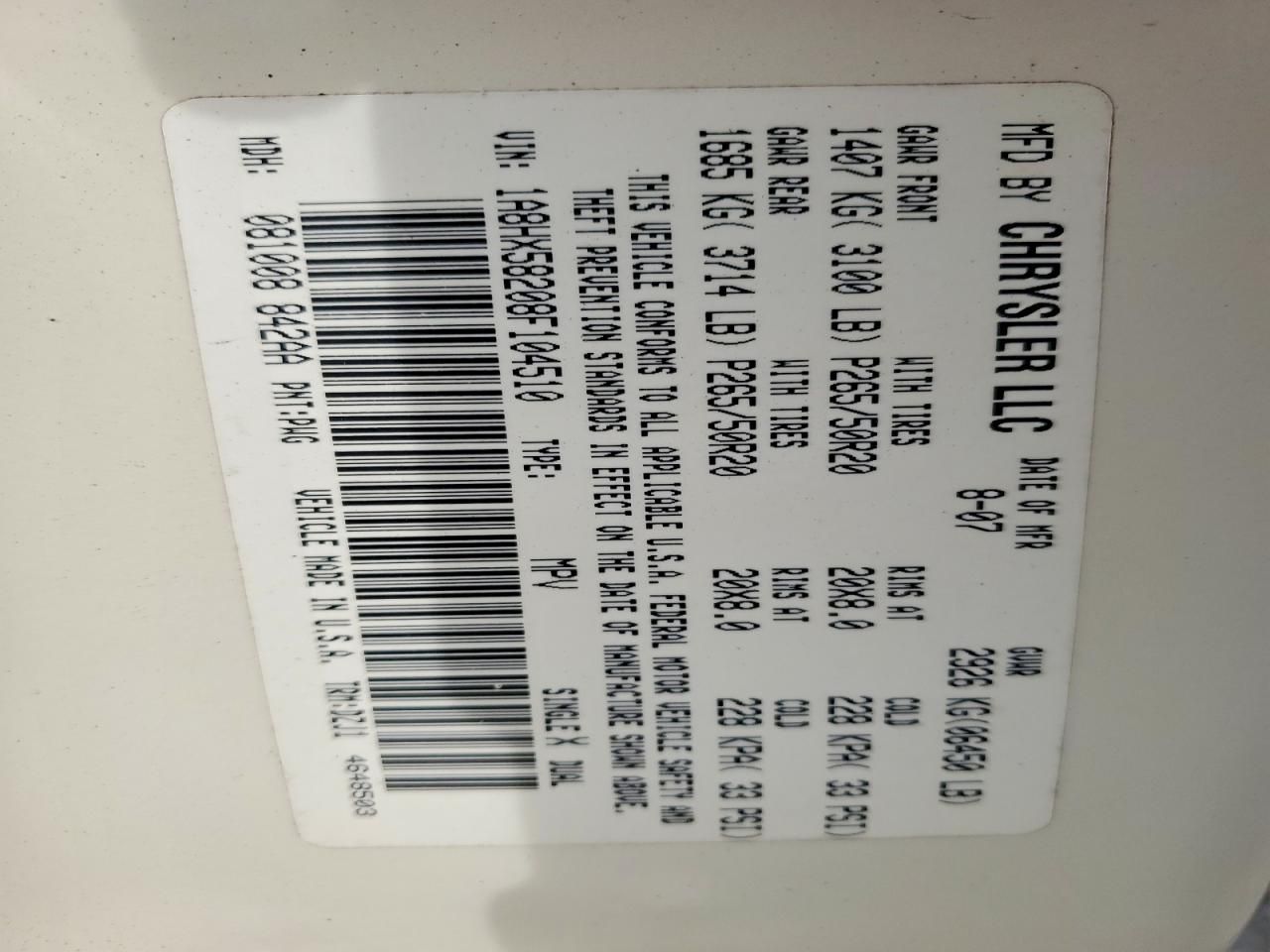 2008 Chrysler Aspen Limited