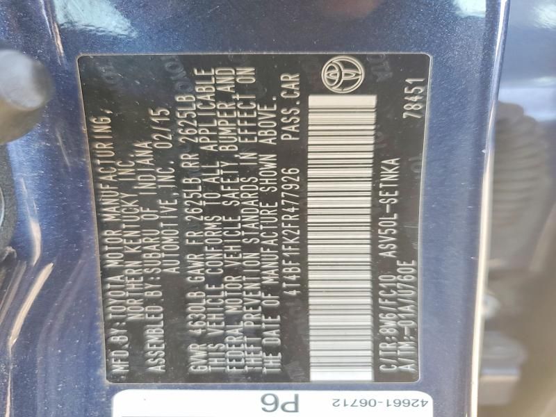 2015 Toyota Camry le