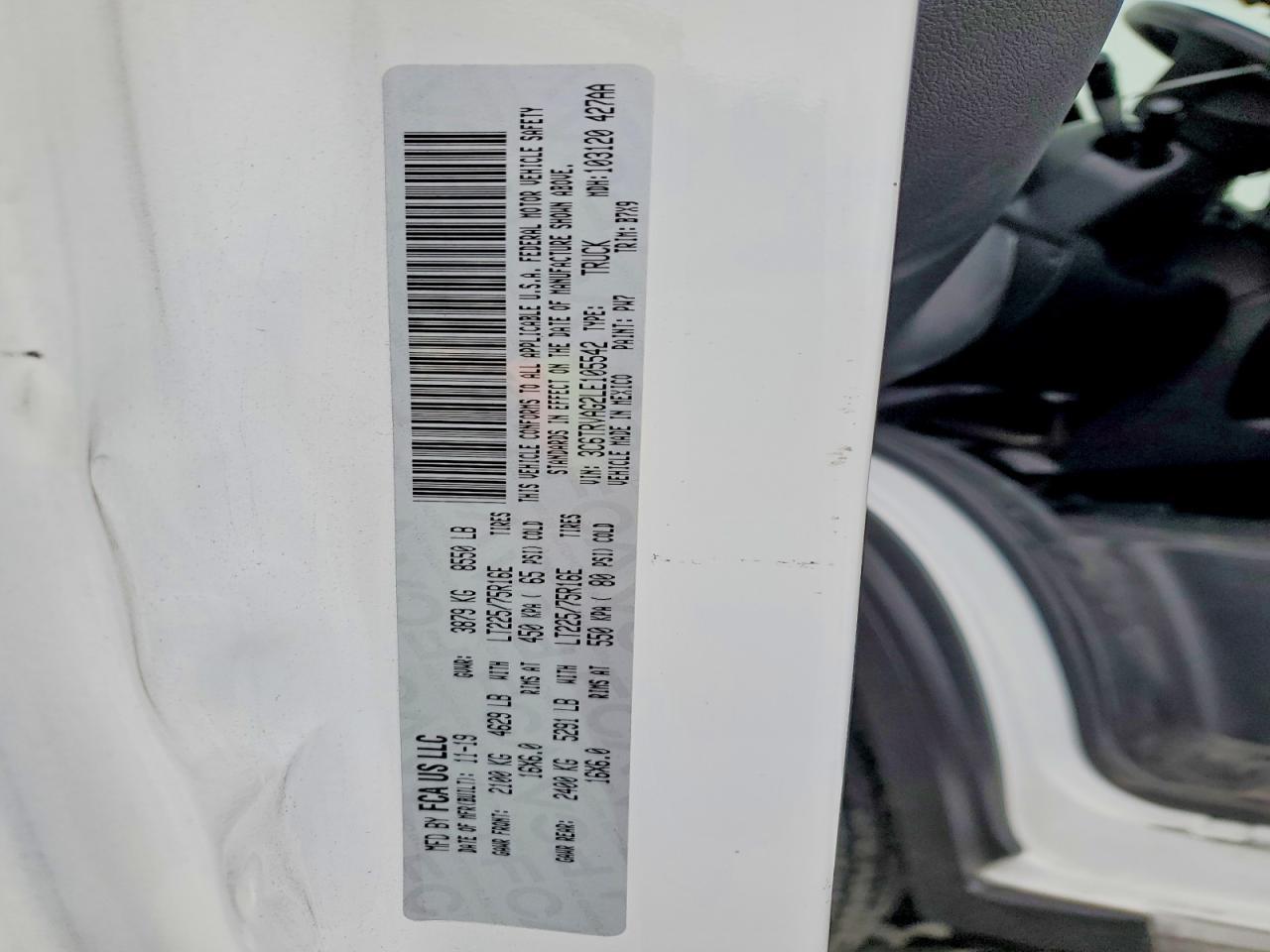 2020 Dodge Ram Promaster Cargo van