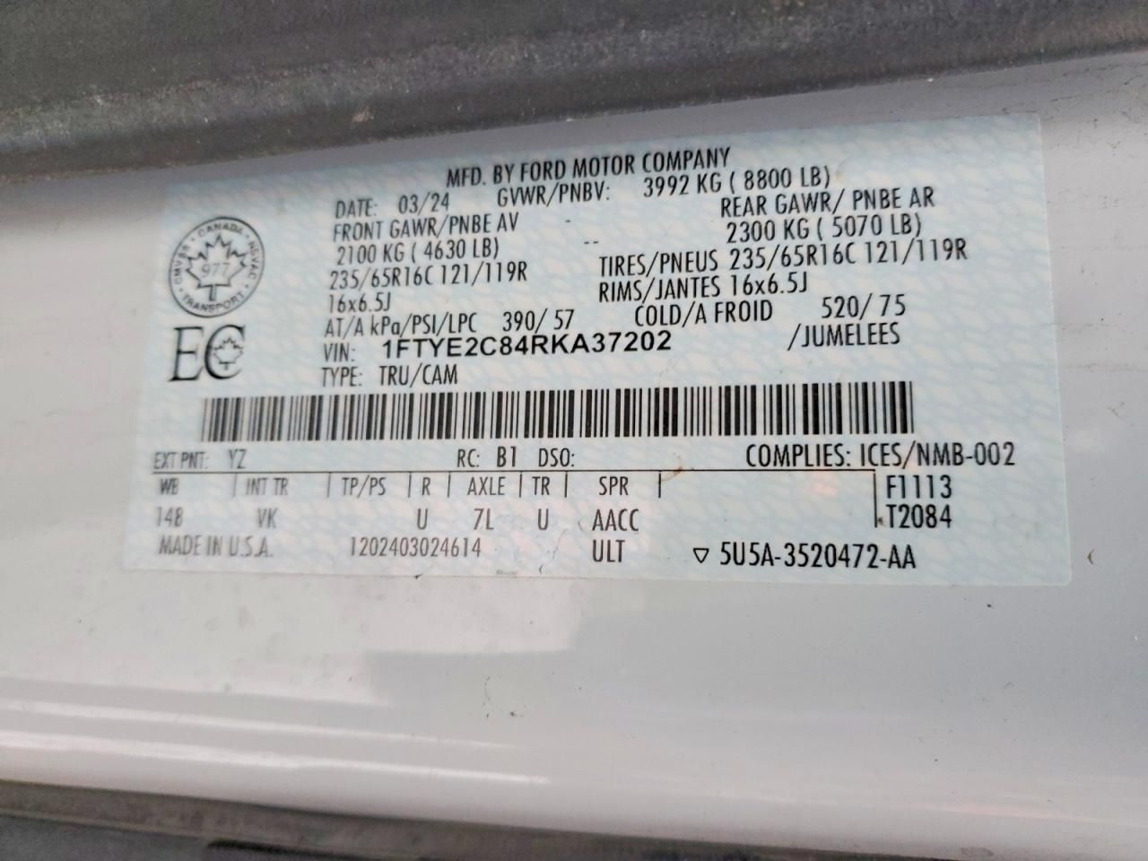 2024 Ford Transit T-150