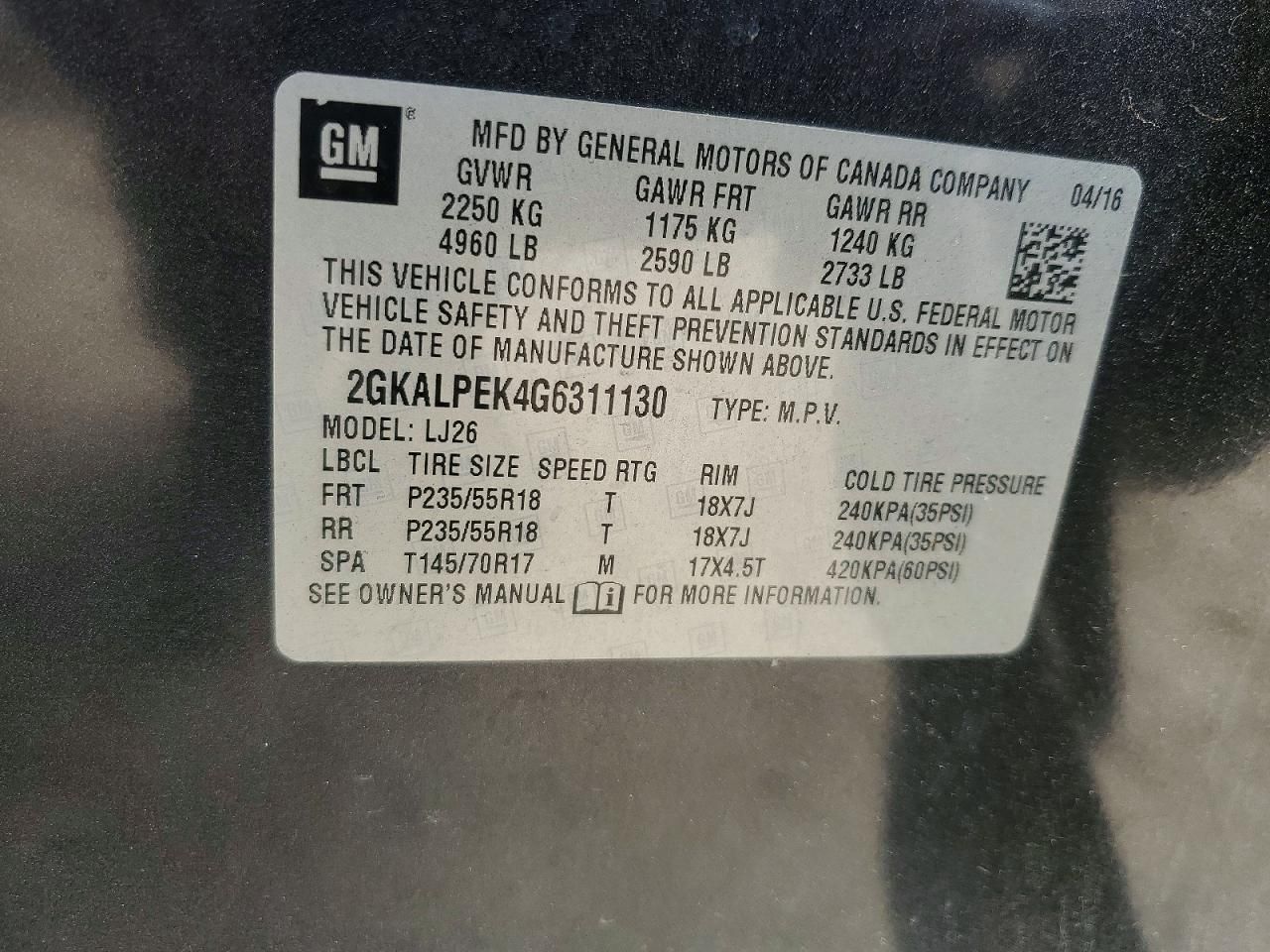 2016 GMC Terrain slt