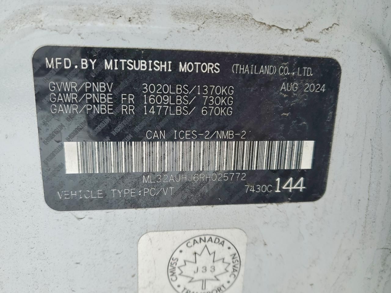 2024 Mitsubishi Mirage es