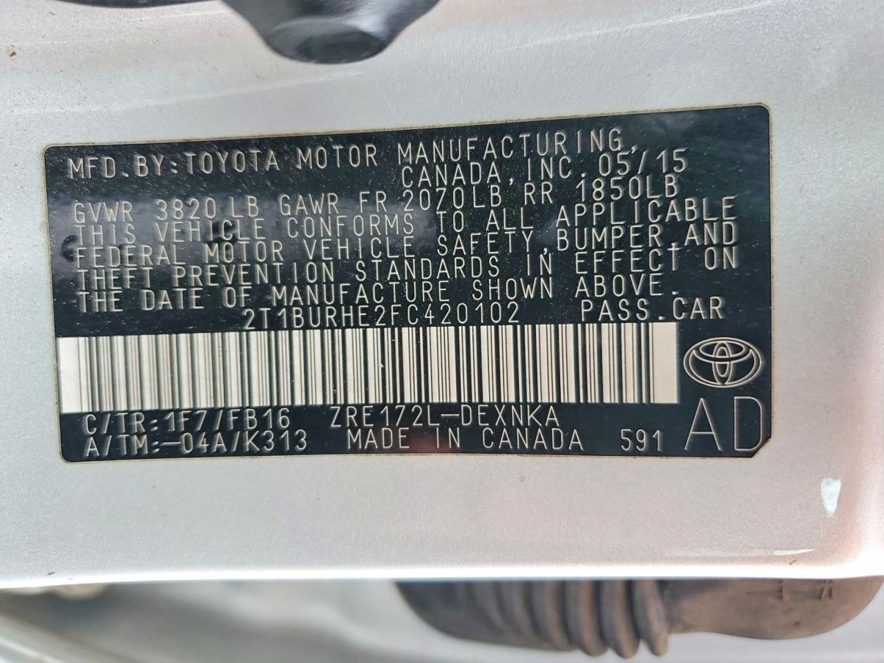 2015 Toyota Corolla l