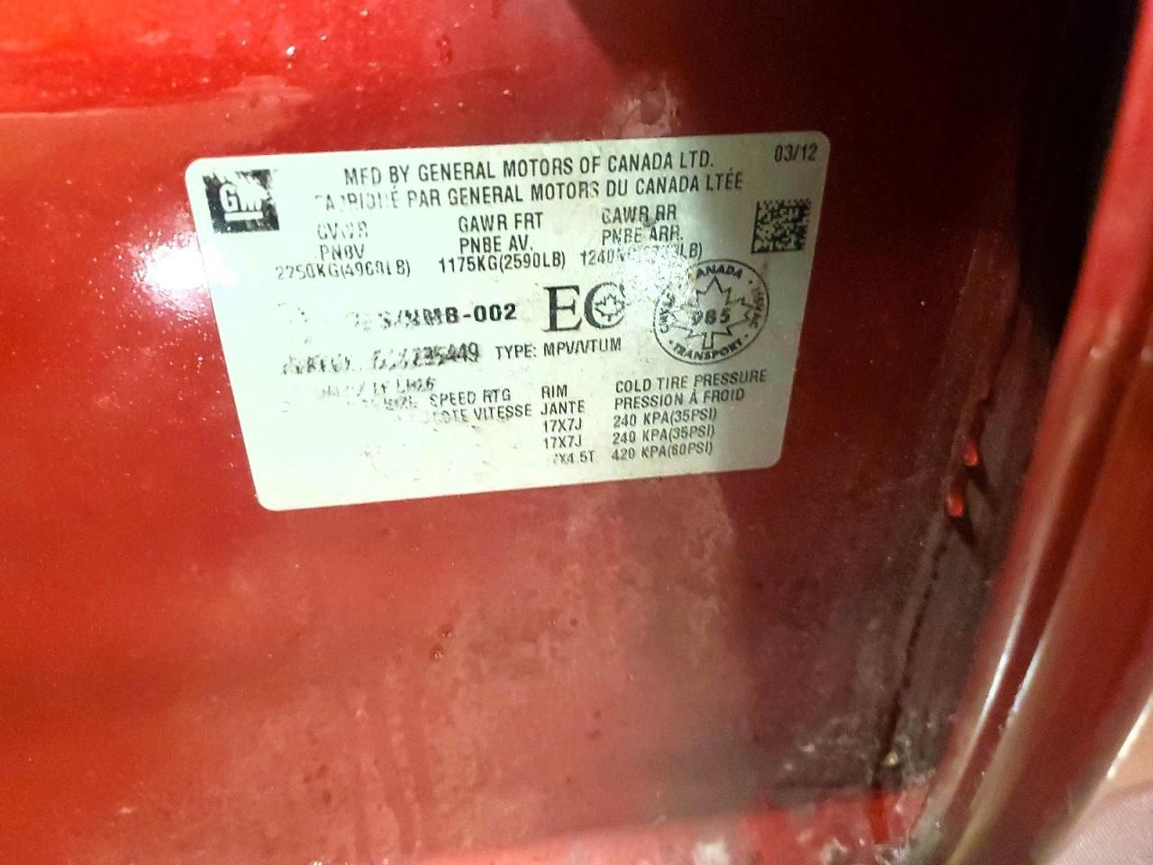 2012 Chevrolet Equinox lt