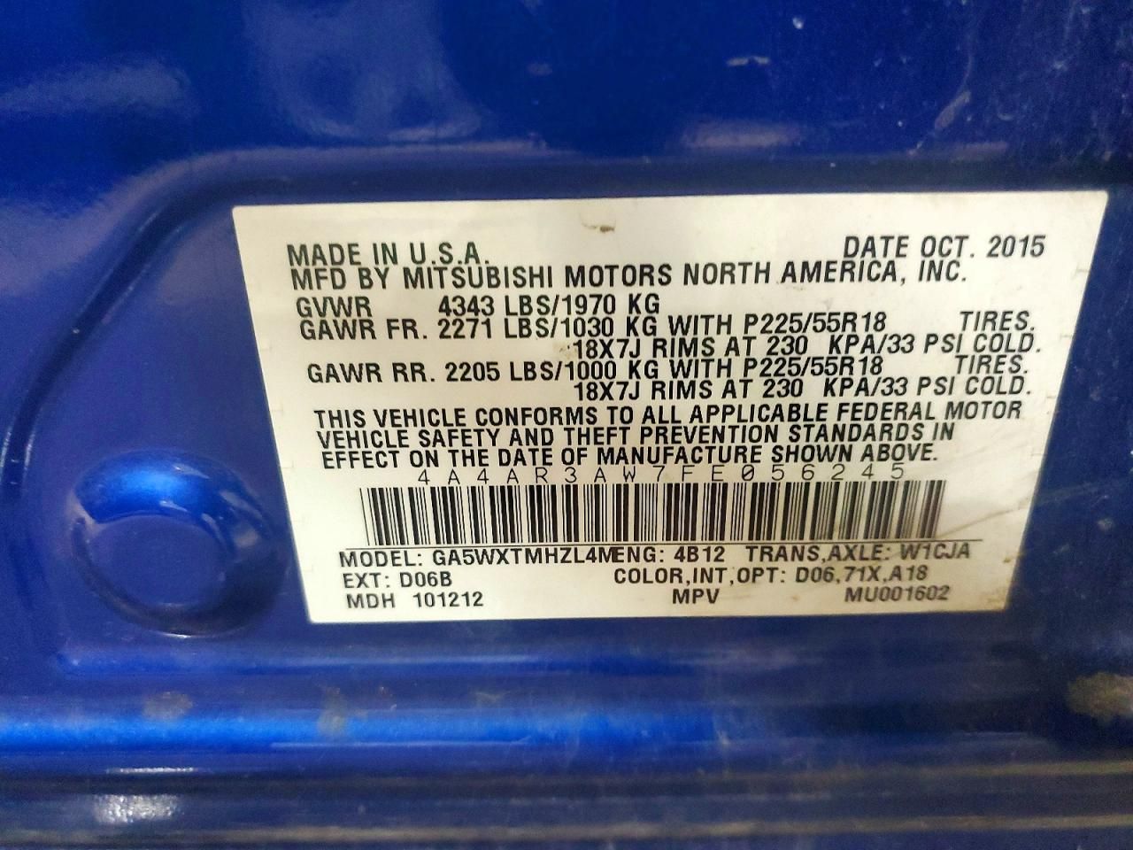 2015 Mitsubishi Outlander Sport es