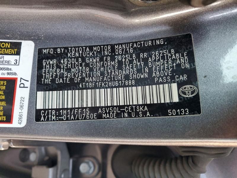 2017 Toyota Camry le