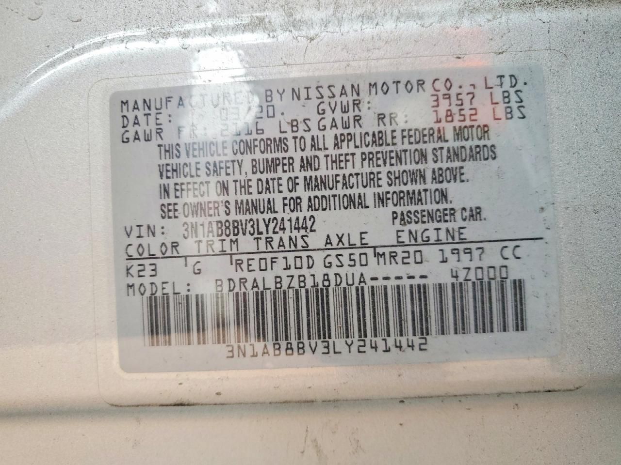 2020 Nissan Sentra s