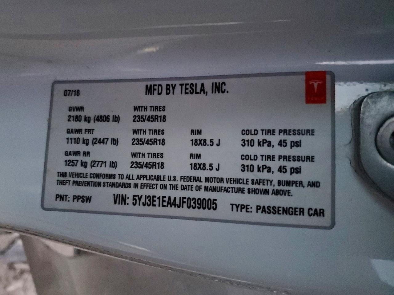 2018 Tesla Model 3