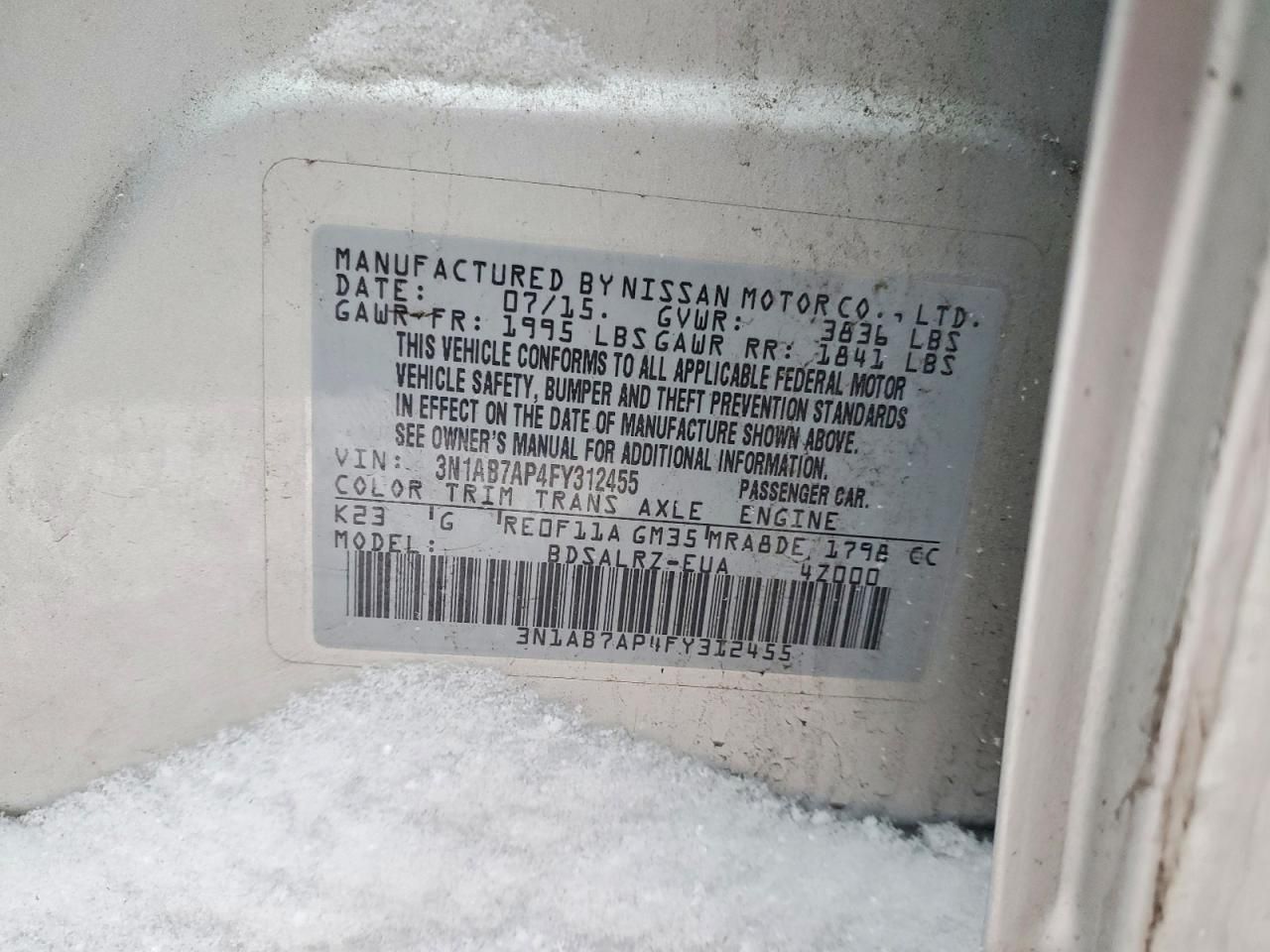 2015 Nissan Sentra s