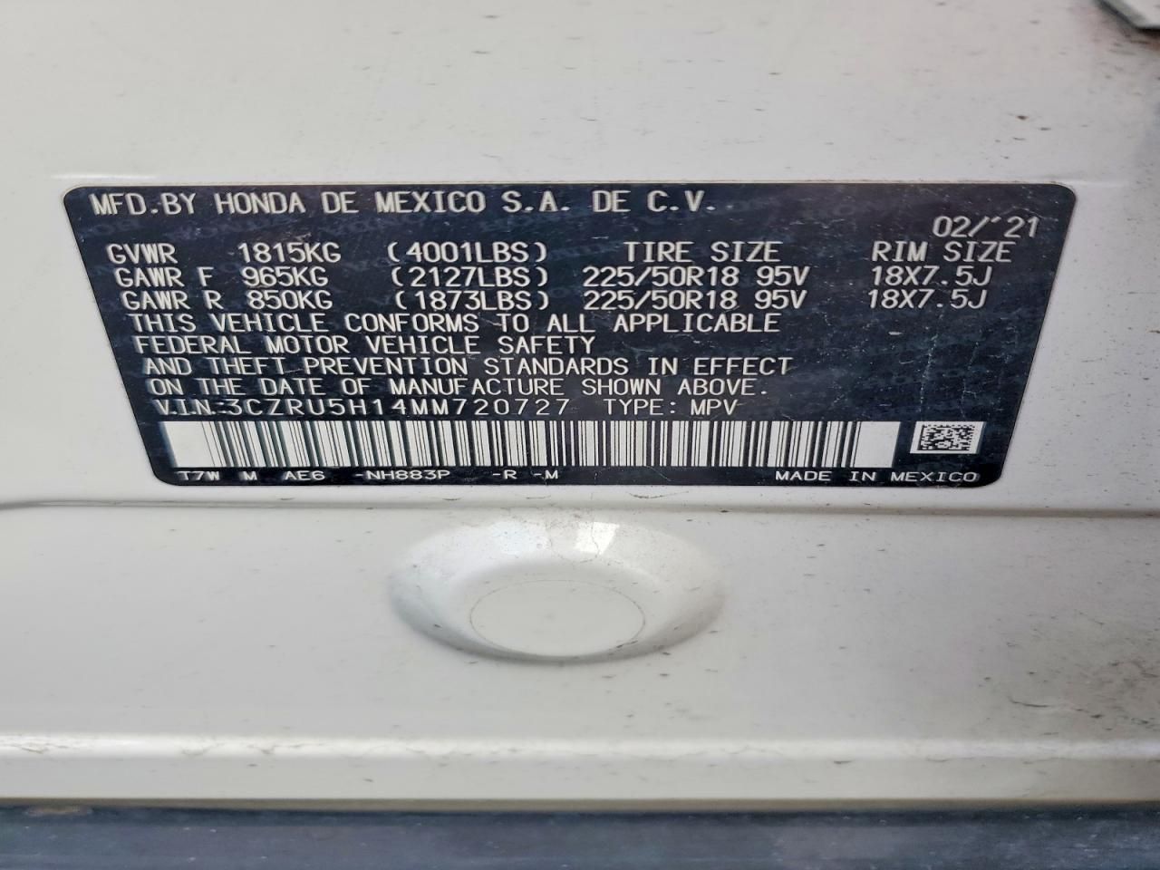 2021 Honda Hr-v Sport