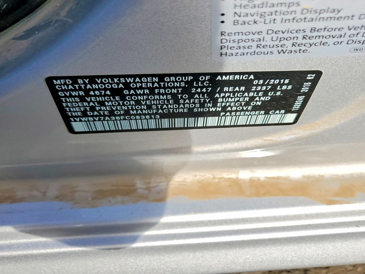 2015 Volkswagen Passat se