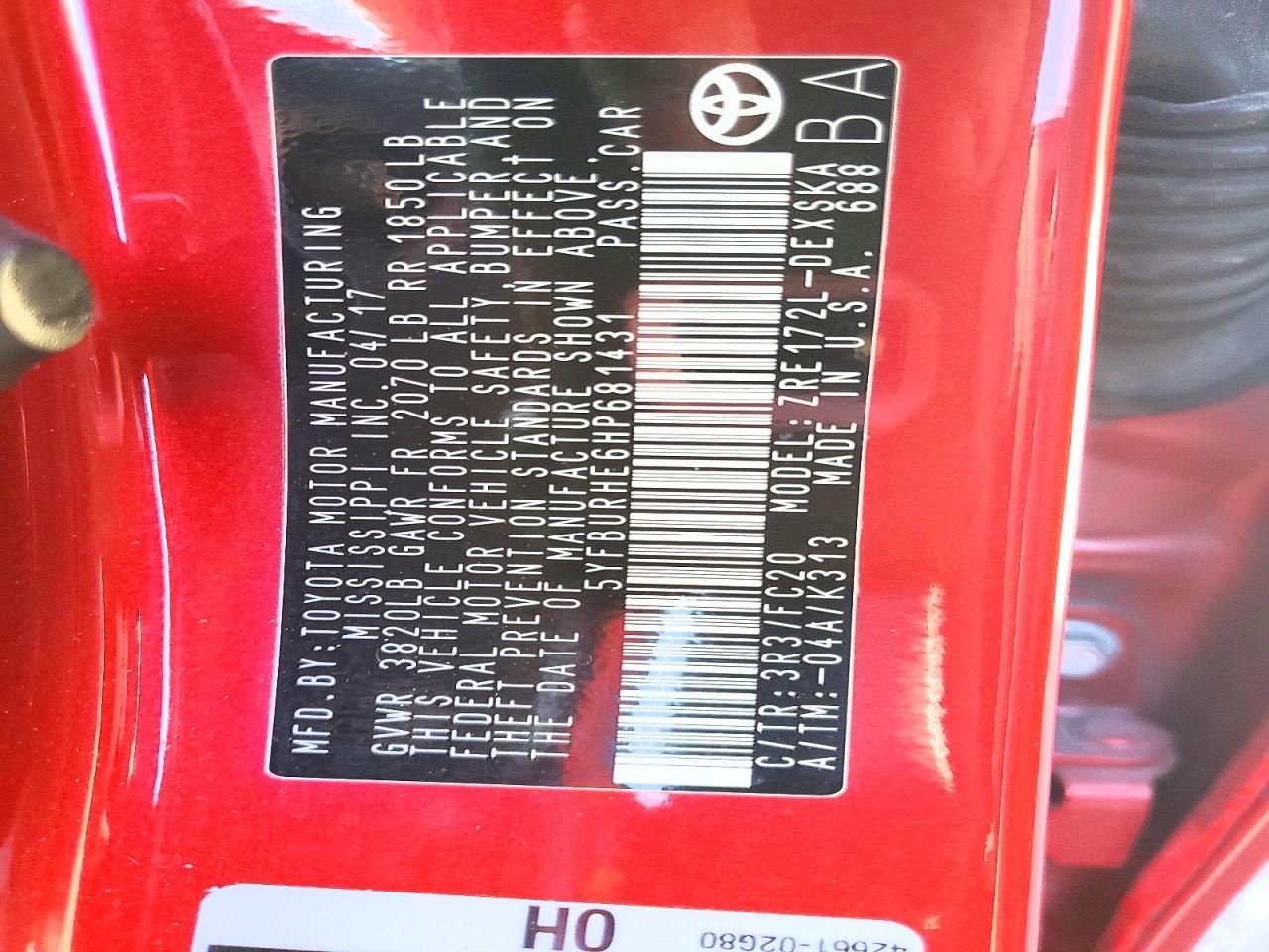 2017 Toyota Corolla l