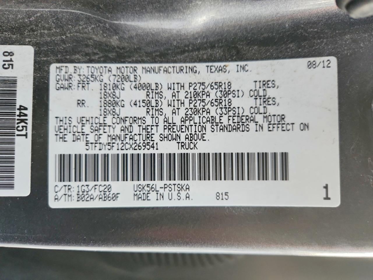 2012 Toyota Tundra Crewmax SR5