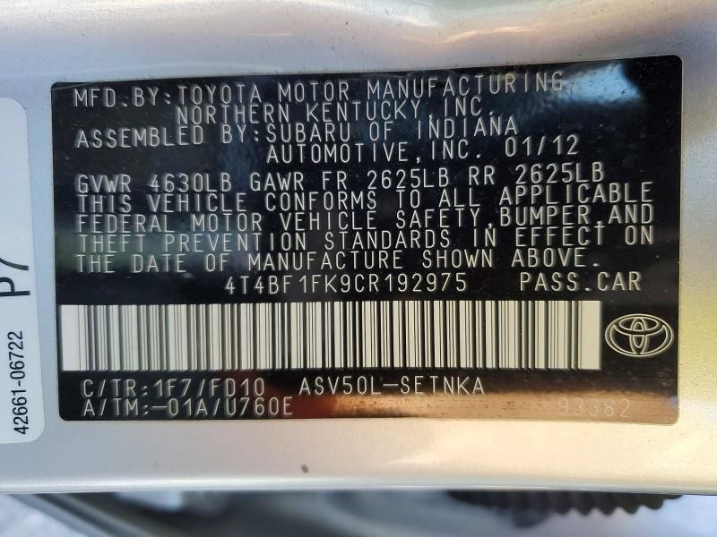 2012 Toyota Camry Base