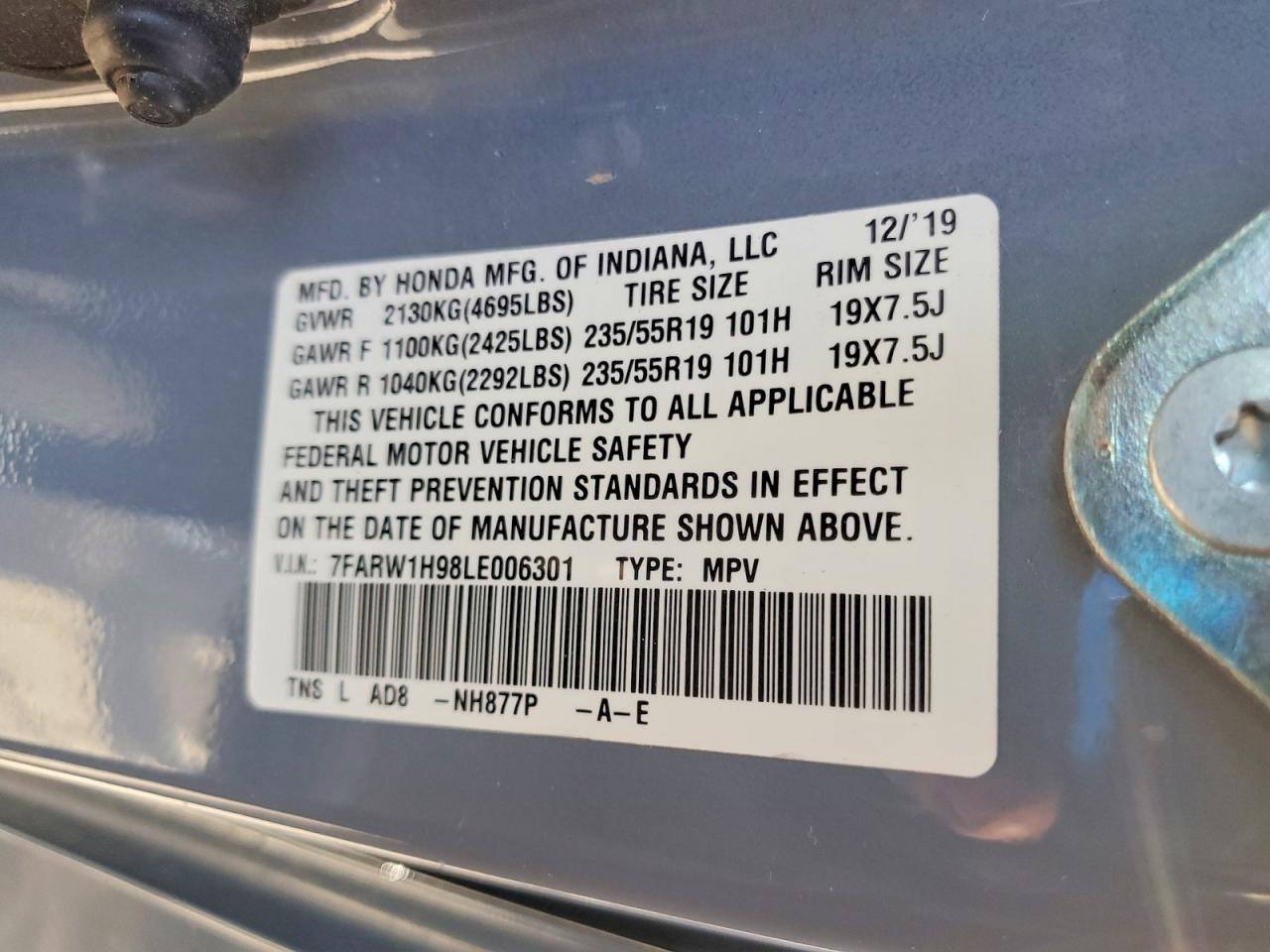 2020 Honda Cr-v Touring