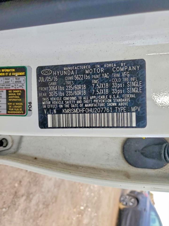 2017 Hyundai Santa fe se