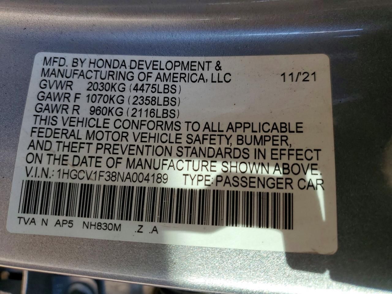 2022 Honda Accord Sport