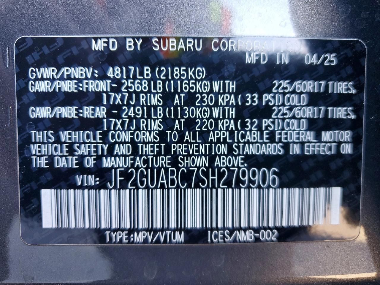 2025 Subaru Crosstrek