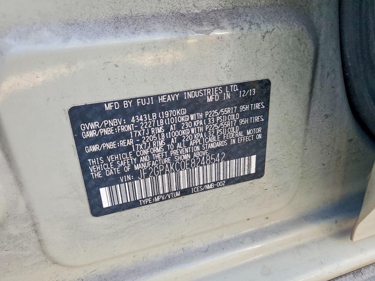 2014 Subaru Xv Crosstrek 2.0 Limited