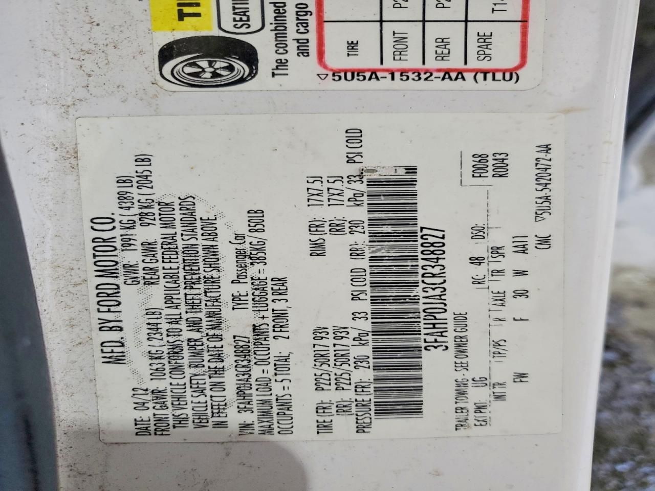 2012 Ford Fusion sel