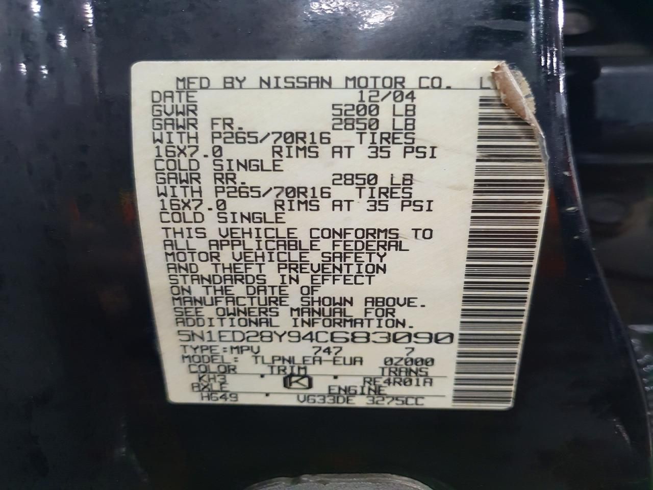 2004 Nissan Xterra xe