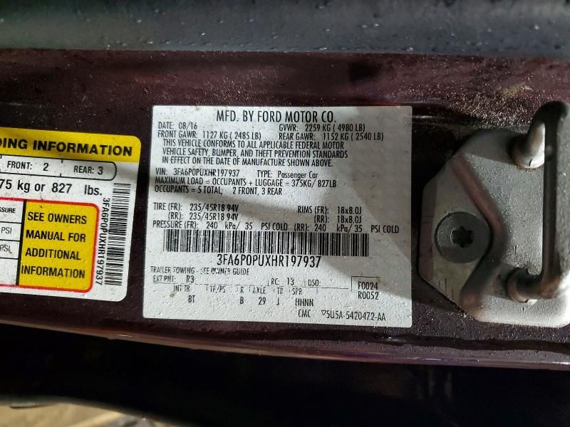 2017 Ford Fusion se Phev