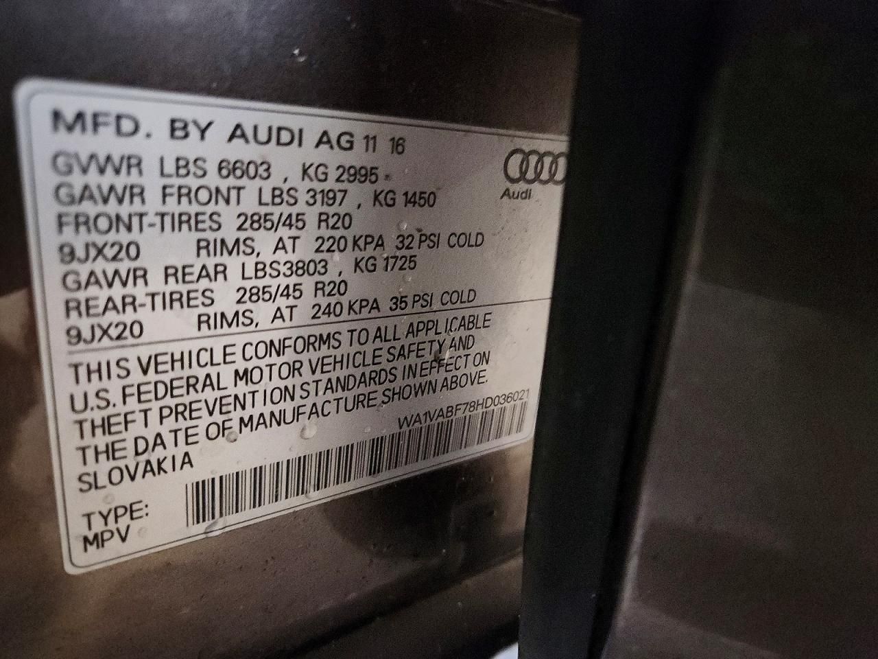 2017 Audi Q7 Prestige