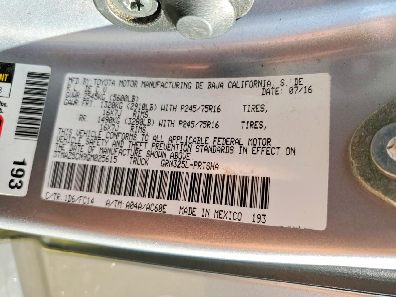 2016 Toyota Tacoma Double cab