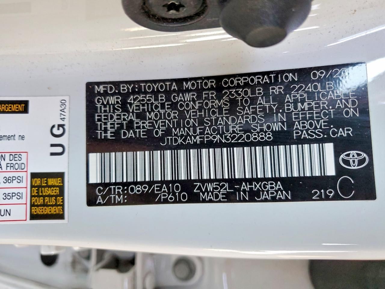 2022 Toyota Prius Prime le