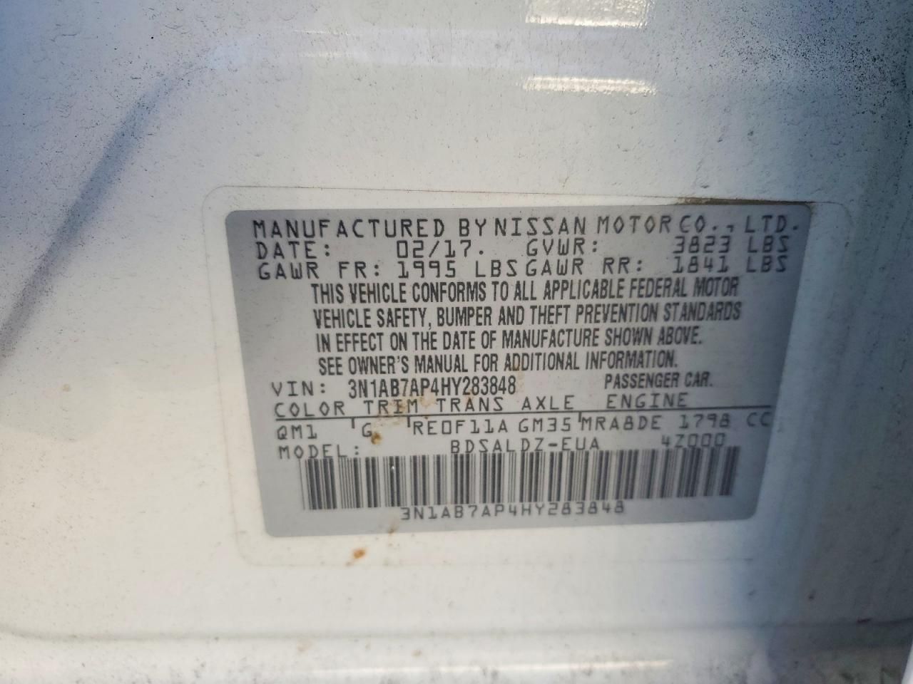 2017 Nissan Sentra s