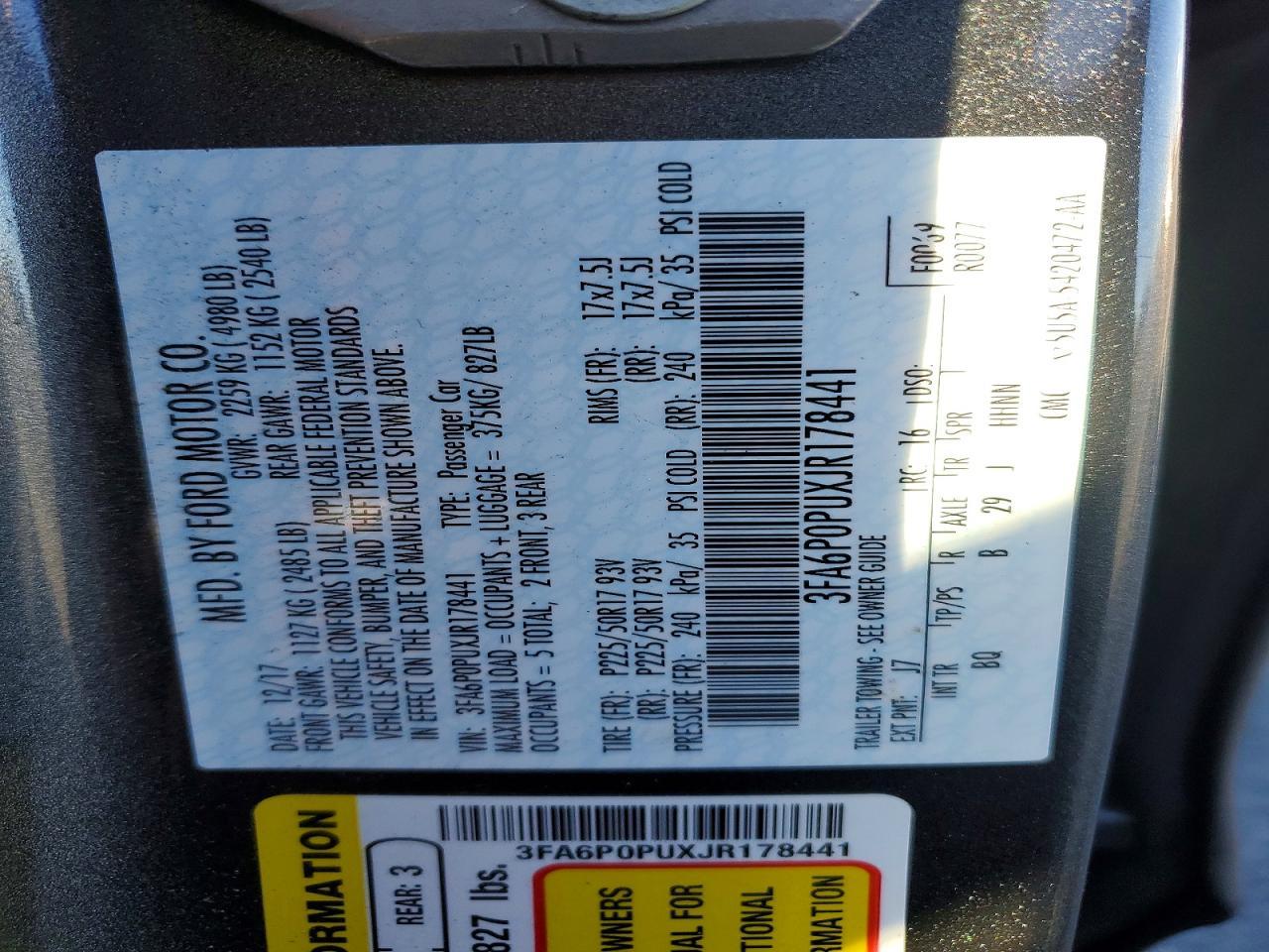 2018 Ford Fusion se Phev