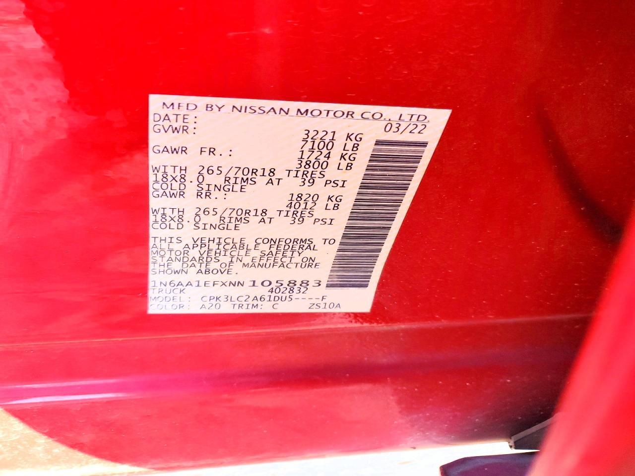 2022 Nissan Titan sv