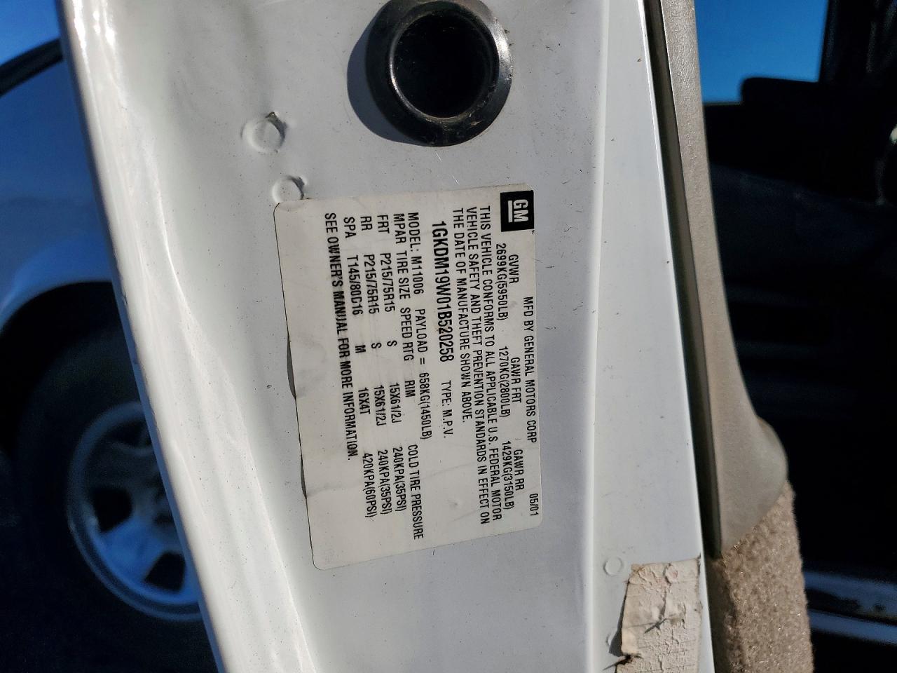 2001 GMC Safari xt