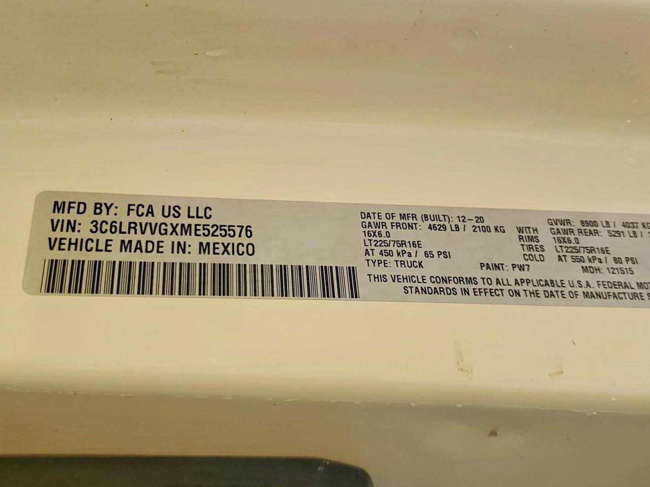 2021 Dodge RAM Promaster 2500 Delivery Van