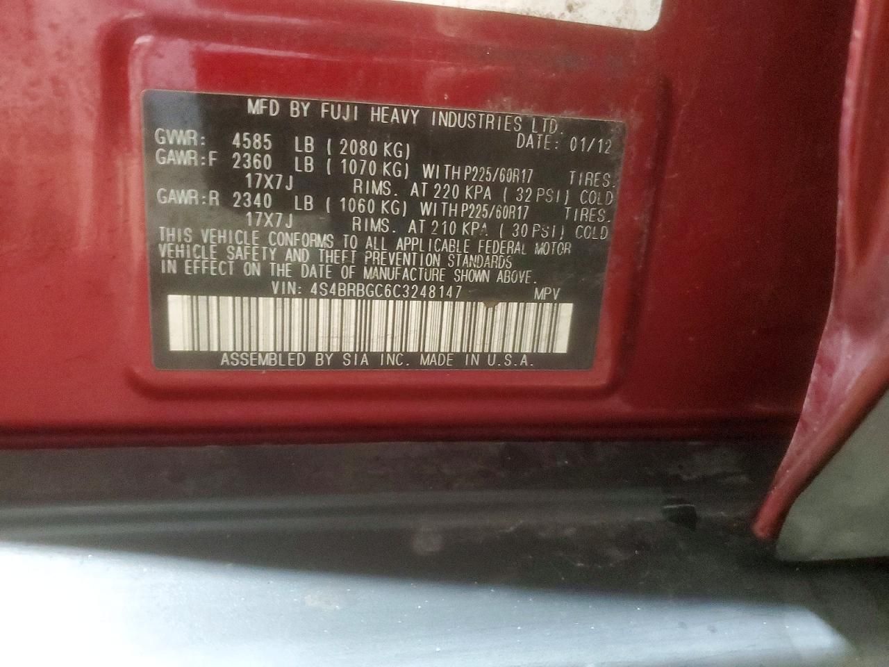 2012 Subaru Outback 2.5i Premium