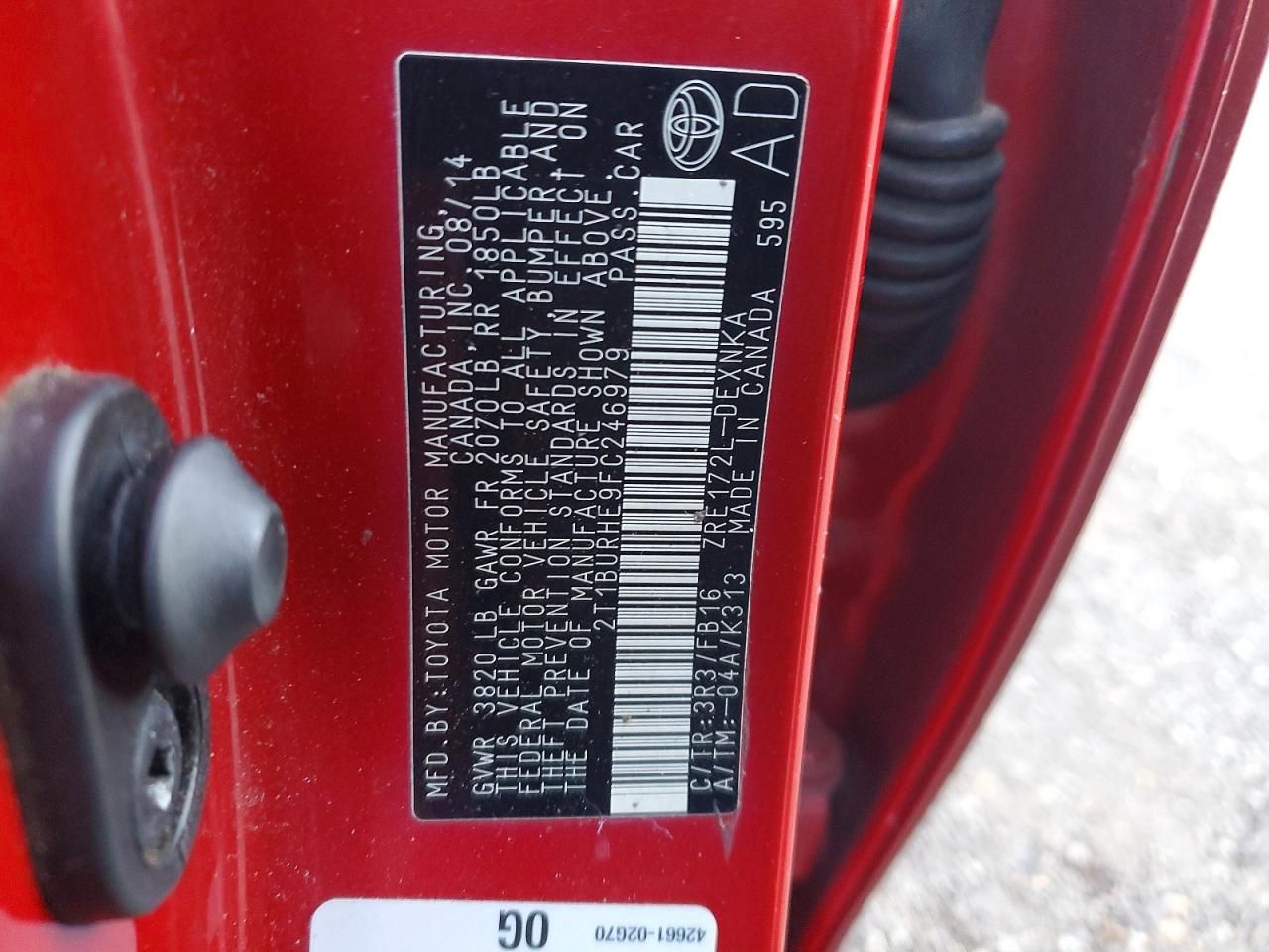 2015 Toyota Corolla l