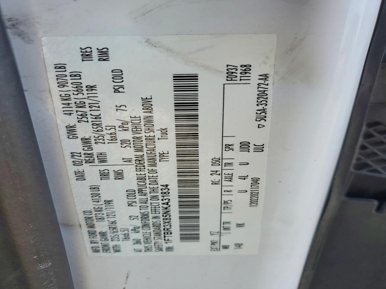 2022 Ford Transit 250 Delivery Van