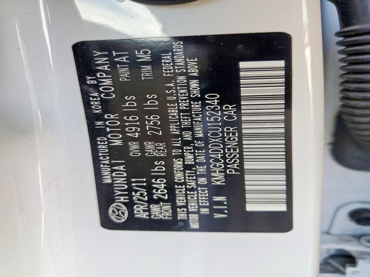 2012 Hyundai Genesis 3.8l