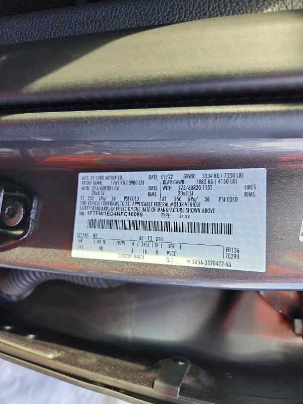 2022 Ford F150 Supercrew