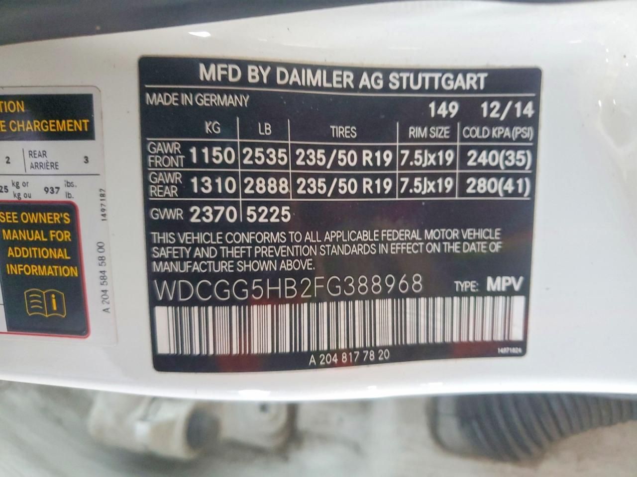 2015 Mercedes-Benz Glk 350