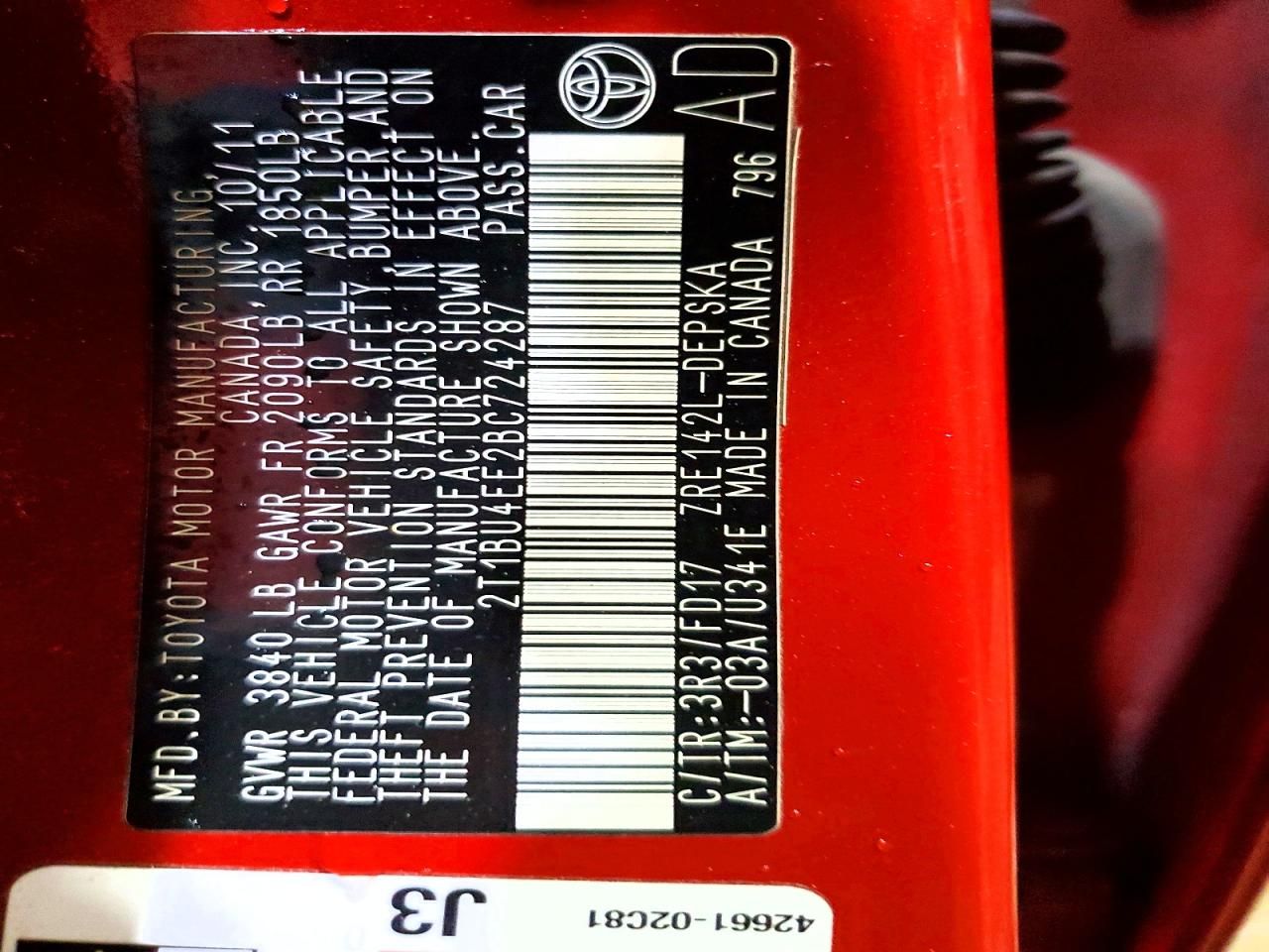 2011 Toyota Corolla Base