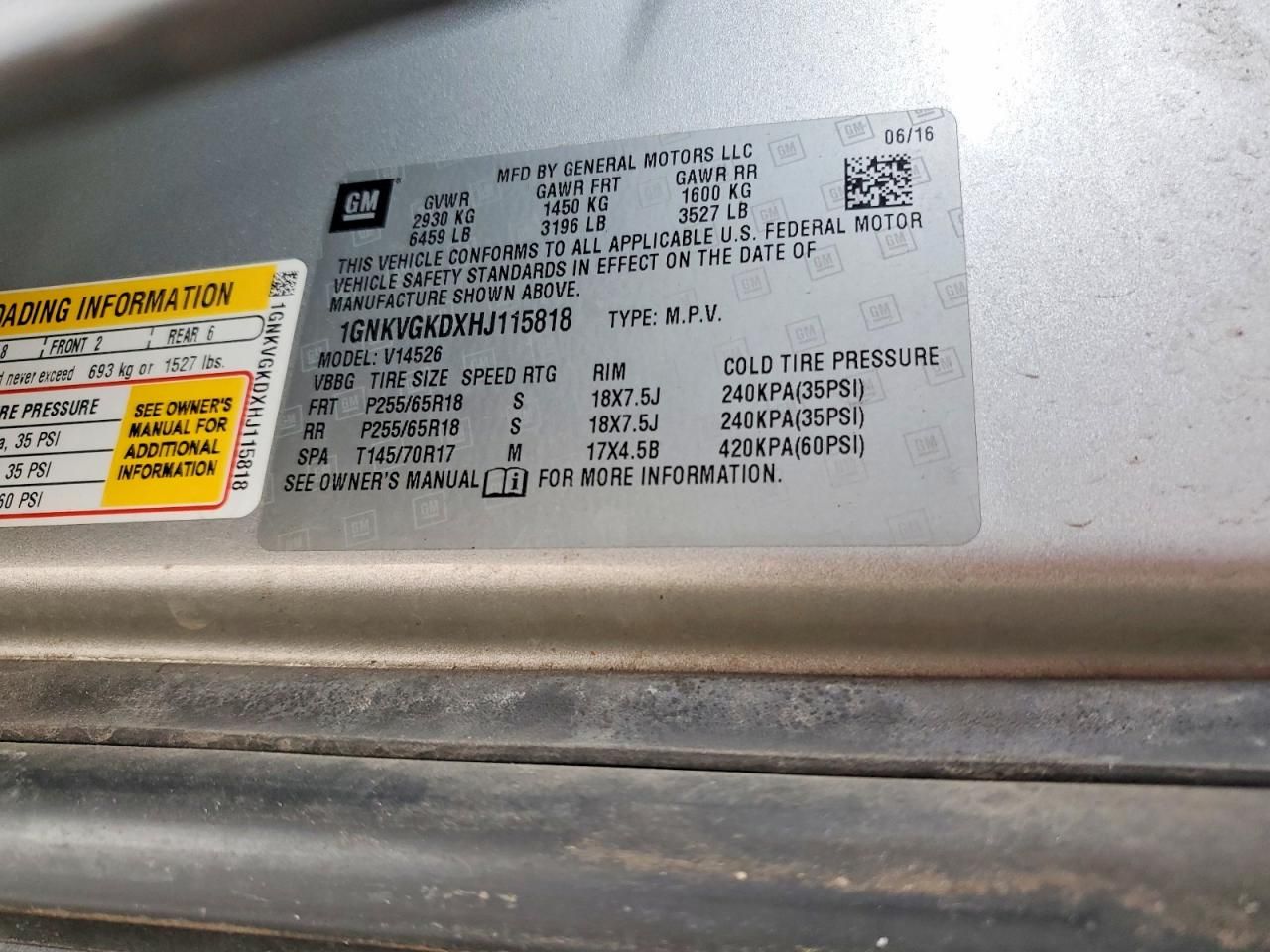 2017 Chevrolet Traverse lt